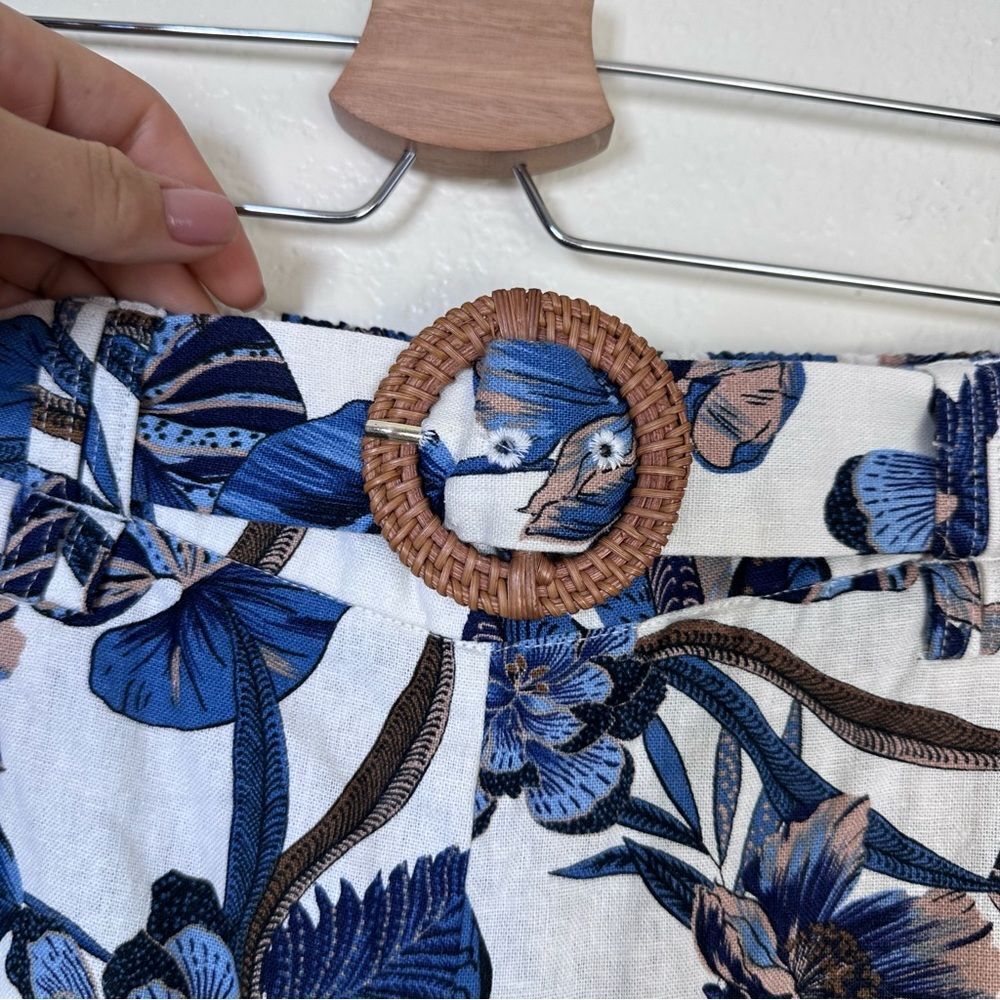 Sigrid Olsen Floral Belted Linen Blend Pants Size… - image 7